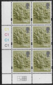 EN56  £1.35 Oak Tree 2B   cyld. C1x4    Phos C1 Grid R2 C2 Cartor. U/M (MNH)