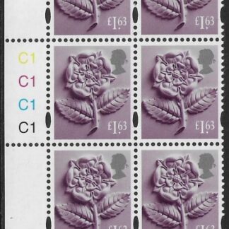 EN64  £1.63 Tudor Rose 2B   cyld. C1x4    Phos C1 Grid R1 C3 Cartor. U/M (MNH)