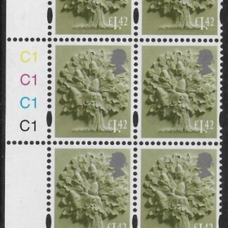 EN61  £1.42 Oak Tree 2B   cyld. C1x4    Phos C1 Grid R1 C1 Cartor. U/M (MNH)