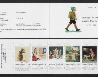 1989 Finland Stamp Booklet SB39 Martta Wendelin. pane SG.1328a  U/M (MNH)