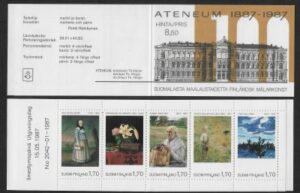 1987 Finland Stamp Booklet SB21 Cent. Ateneum Art Museum. pane 1123a U/M (MNH)