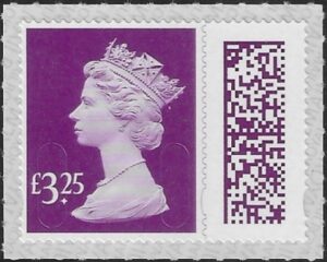V4620 £3.25 purple 2B MAIL M22L SBP T4 ISP (from sheet) U/M (MNH)