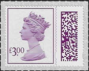V4820 £3.00 purple 2B MAIL M22L SBP T4 ISP (from sheet) U/M (MNH)