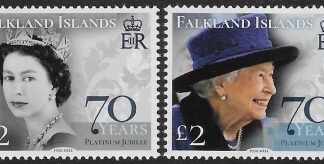 2022 Falkland Islands SG.1504-5  Platinum Jubilee of HM QEII set 2 values U/M (MNH)