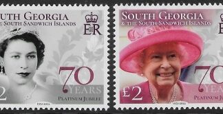 2022 South Georgia. SG.804-5 Platinum Jubilee of HM. QEII set 2 values U/M (MNH)