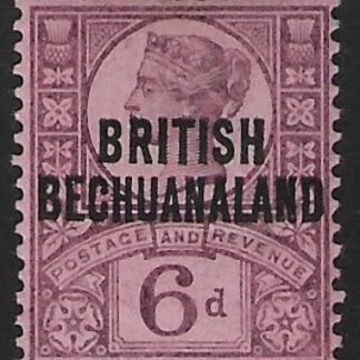 SG.36 British Bechuanaland 6d purple/rose red.  mounted mint.