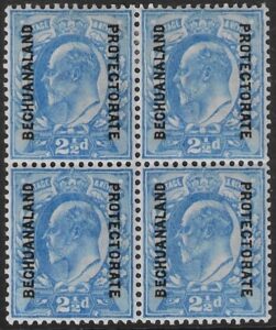 SG.69 Bechuanaland Protectorate 2½d ultramarine(block of 4). U/M x 2 M/M x 2.