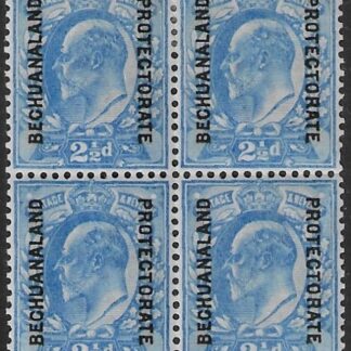 SG.69  Bechuanaland Protectorate 2½d ultramarine(block of 4).  U/M x 2 M/M x 2.