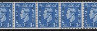 1951 1d light ultramarine.  Q6a coil sideways watermark   (SG.504a)   U/M