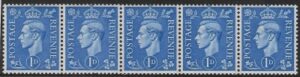 1951 1d light ultramarine.  Q6a coil sideways watermark   (SG.504a)   U/M