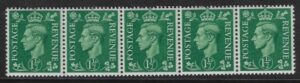 1951 1½d pale green.  Q9b coil sideways watermark   (SG.505a) U/M (MNH).