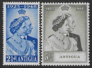 Antigua - 1948 Royal Silver Wedding. SG.112-3 mounted mint.