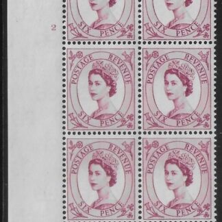 S107 6d crowns wmk. Cyld. 2 no dot perf I/P  mounted mint..