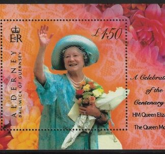 2000 Alderney  SG. MSA153  Queen Mother 100th Birthday. U/M (MNH)