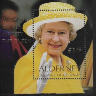 2001 Alderney  MSA.162  75th Birthday of Queen Elizabeth II  U/M (MNH)