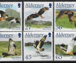 2002 Alderney  A.185-90  Migrating Birds (1st series) Raptors. U/M (MNH)