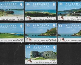 2008 Alderney A342-7 25th Anniversary of Alderney Stamps Set of 7 Vals U/M (MNH)