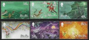 2010 Alderney A401-6 Peter Pan  Set of  6 Vals U/M (MNH)