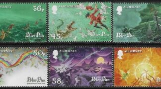 2010 Alderney A401-6 Peter Pan  Set of  6 Vals U/M (MNH)