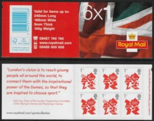 MB9 6 x 1st  contains 3250a . 'Londons Vision' inside cover. Walsall.
