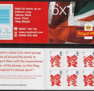 MB9 6 x 1st  contains 3250a . 'Londons Vision' inside cover. Walsall.
