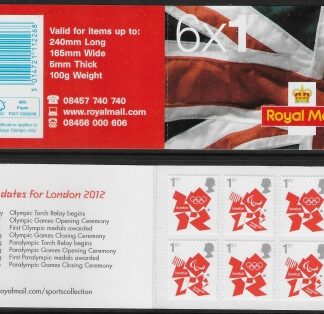 MB10 6 x 1st  contains 3250a . 'Key dates' inside cover. Walsall.
