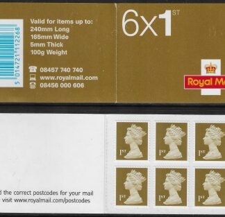 MB4c  6 x 1st Issued 2007 containing sg 2295   with Postcode notice added inside. Walsall