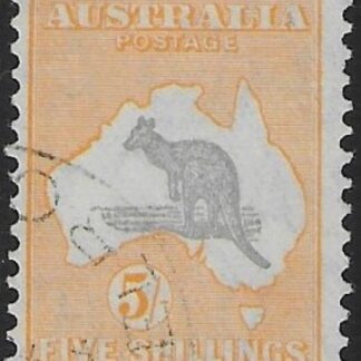 1932  Australia  SG.135  5/- grey and yellow.  fine used.