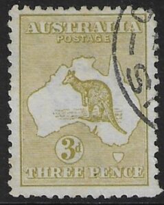 1913 Australia SG.5 3d olive used