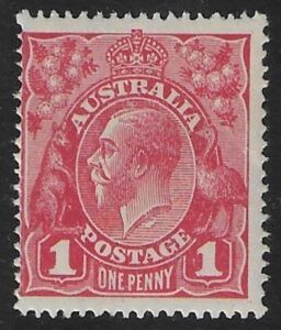 1914 Australia SG.21ci 1d carmine. variety 'neck flaw' U/M (MNH)
