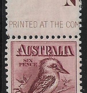 1913  Australia  SG.19 6d claret 'Kookaburra' .  U/M (MNH)