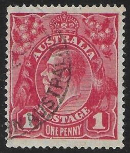 1914 Australia SG.21ch 1d carmine.variety' secret mark' fine used.