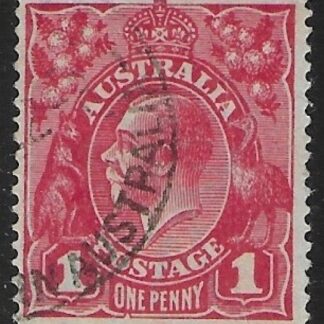 1914  Australia  SG.21ch 1d carmine.variety' secret mark'  fine used.