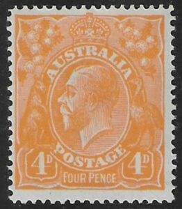 1915 Australia SG.22a 4d yellow orange U/M (MNH).