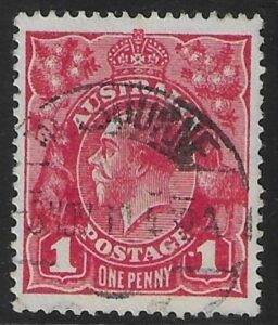 1914 Australia SG.21cg 1d carmine.variety dot before 1' fine used.