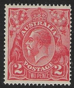 1922 Australia SG.63a 2d dull rose-scarlet. U/M (MNH)