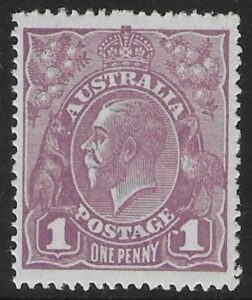 1918 Australia SG.57c 1d violet 'variety dot before 1'. U/M (MNH)