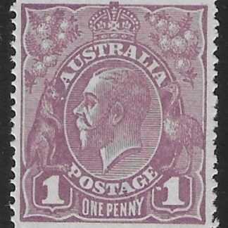 1918  Australia  SG.57c  1d violet 'variety dot before 1'.  U/M (MNH)