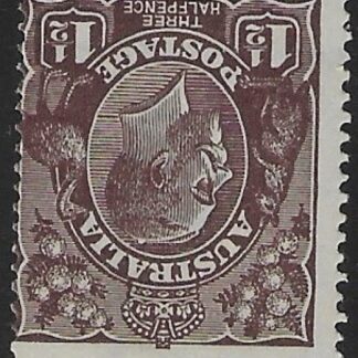 1918  Australia  SG.58w  1½d black-brown 'inverted watermark'..  U/M (MNH)