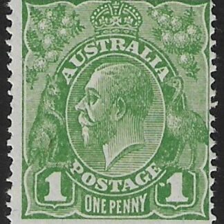 1926  Australia  SG.86a 1d sage green. variety 'dot before 1'. mounted mint.
