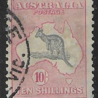 1932  Australia  SG.136  10/- grey & pink.  used.
