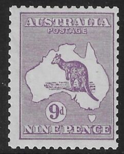 1929 Australia SG.108 9d violet. mounted mint.
