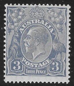 1928  Australia  SG.100  3d  dull ultramarine. m0unted mint.