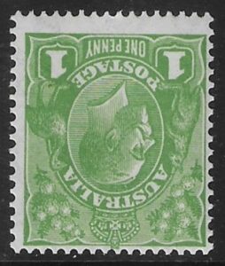 1931 Australia SG.125w 1d green. inverted watermark. U/M (MNH)