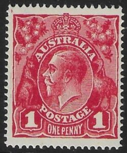 1914 Australia SG.21 1d carmine-red perf 14¼ comb U/M (MNH)