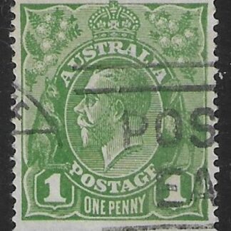 1924  Australia  SG.76d 1d sage green. variety 'RA joined'  used