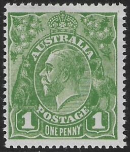 1924 Australia SG.82 1d sage green. U/M (MNH)