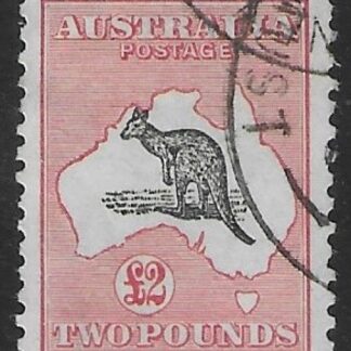 1934  Australia  SG.138  £2. black & rose.  used.