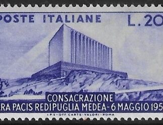 1951 Italy - SG.782 20L bright violet. Consecration of Hall of Peace. U/M (MNH).