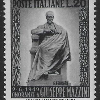 1949 Italy - SG.730  20L grey-black. Guiseppe Mazzini.  U/M (MNH).